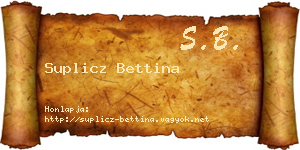 Suplicz Bettina névjegykártya